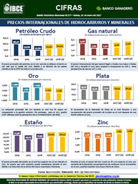 Precios Internacionales de <br>Hidrocarburos y Minerales