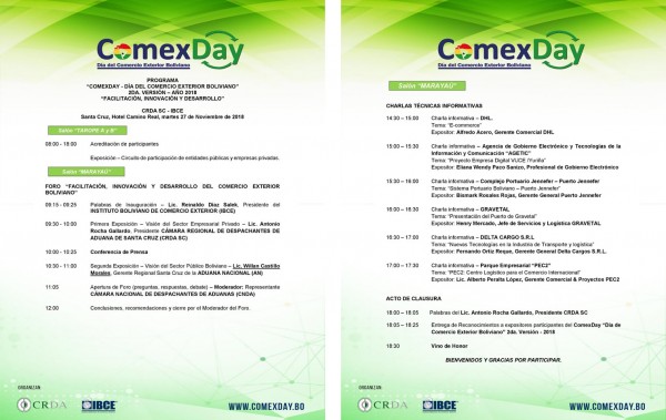 ComexDay 2018: Facilitación, Innovación y Desarrollo del Comercio Exterior Boliviano