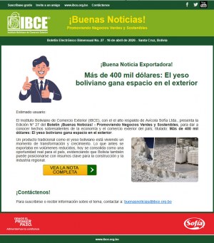 Más de 400 mil dólares: El yeso boliviano gana espacio en el exterior