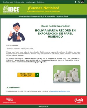 Bolivia marca récord en exportación de papel higiénico