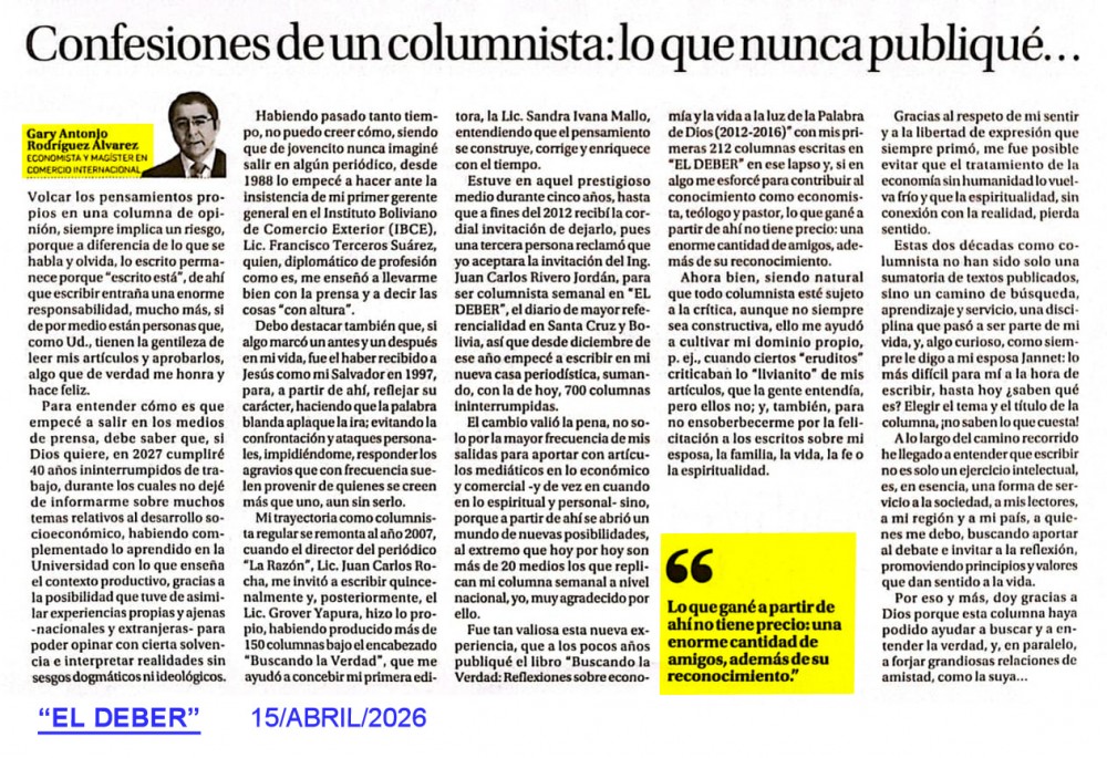 Confesiones de un columnista: lo que nunca publiqué…