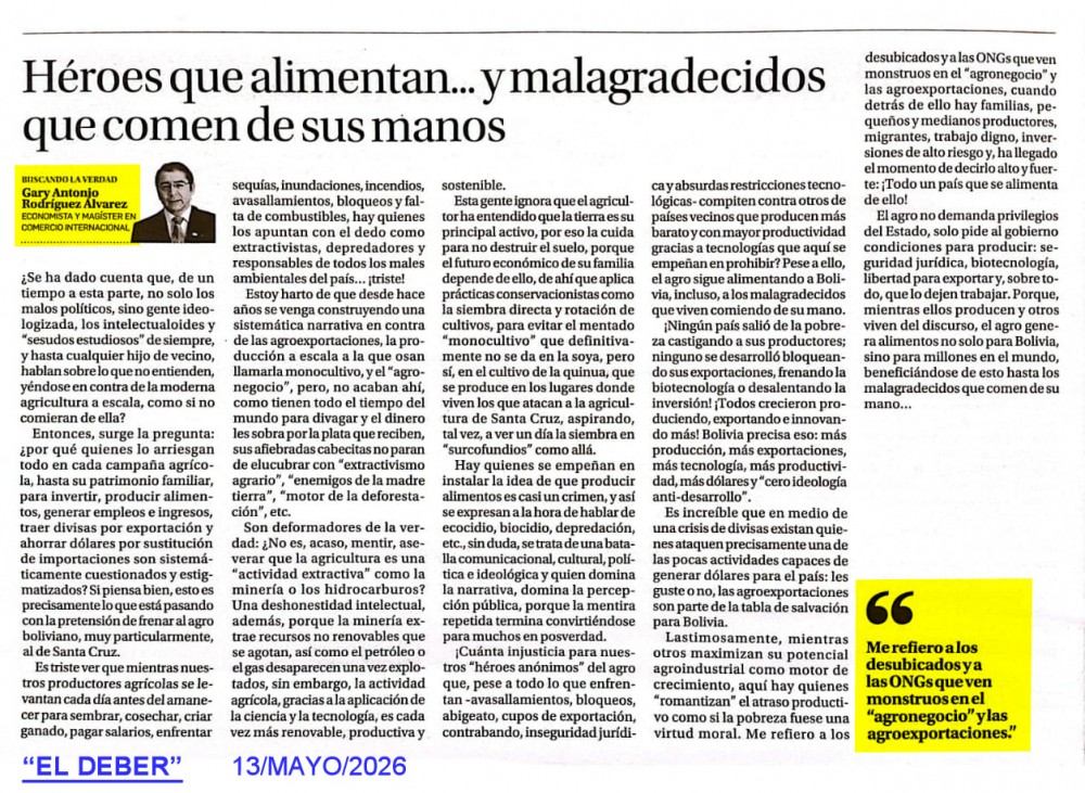Héroes que alimentan... y malagradecidos que comen de sus manos      