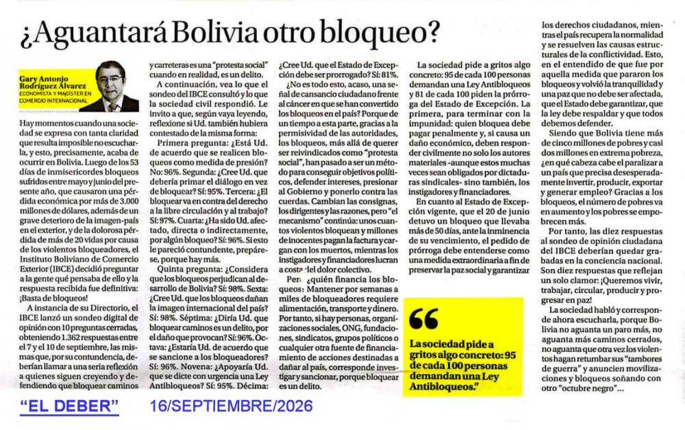 ¿Aguantará Bolivia otro bloqueo?