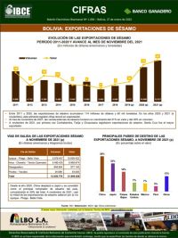 Bolivia: Exportaciones de Sésamo
