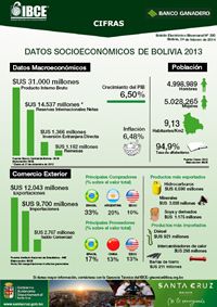 Datos Socioeconómicos de Bolivia 2013