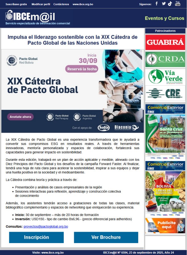  Impulsa el liderazgo sostenible con la XIX Cátedra de Pacto Global de las Naciones Unidas
