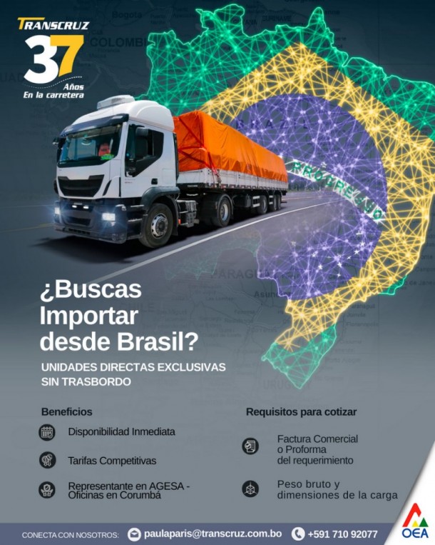 ¿Buscas importar desde Brasil con transporte directo y seguro?