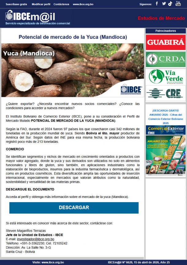 Potencial de mercado de la Yuca (Mandioca)