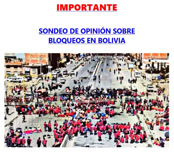 SONDEO DE OPINIÓN SOBRE BLOQUEOS EN BOLIVIA