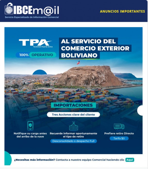 TPA al servicio del Comercio Exterior Boliviano
