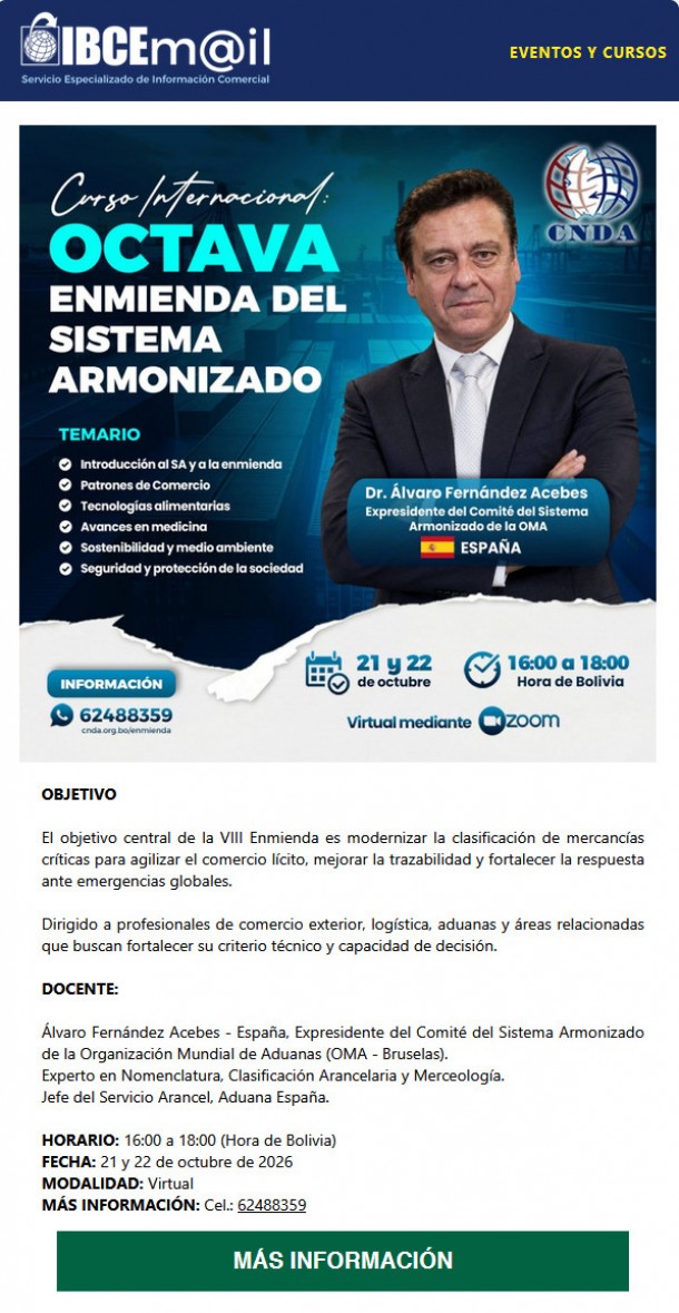 CURSO INTERNACIONAL: Octava Enmienda del Sistema Armonizado